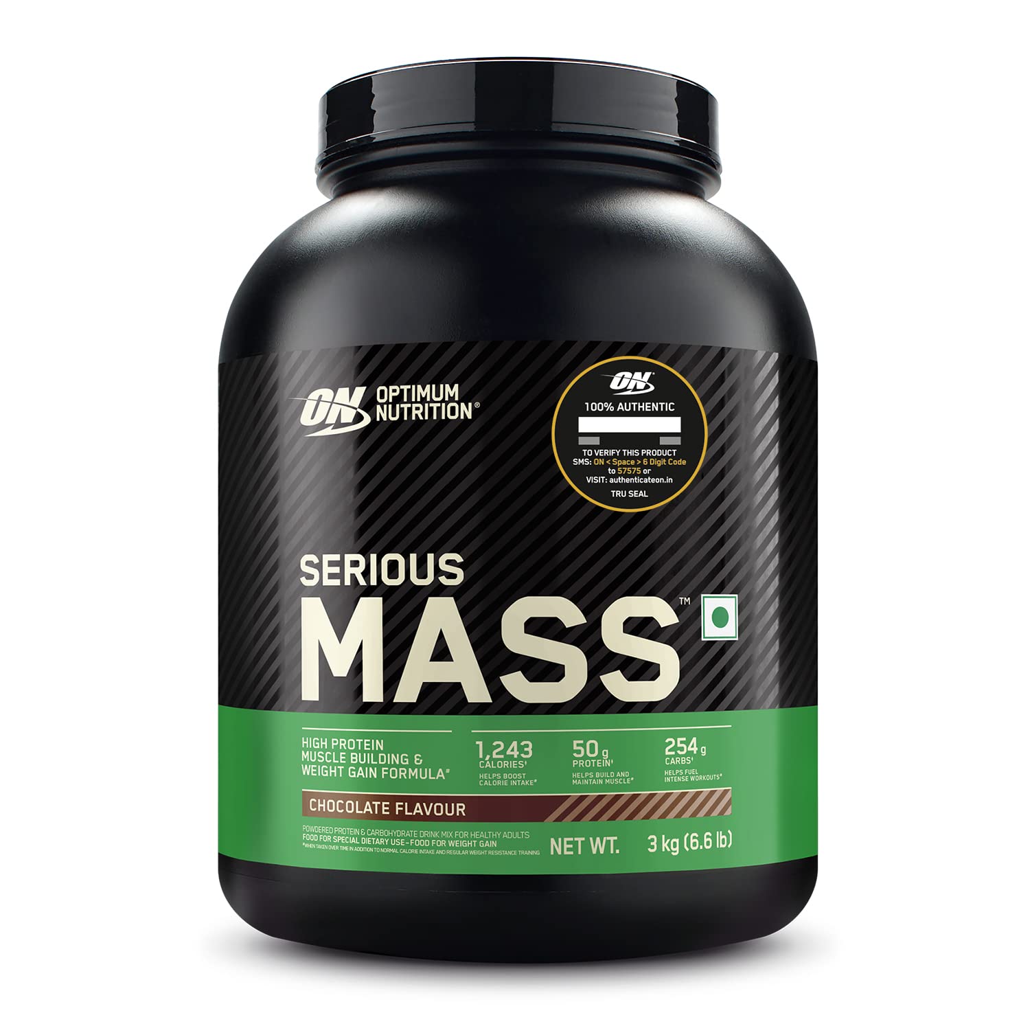 OPTIMUM NUTRITION (ON) Serious Mass Gainer powder (Veg) (Chocolate), Vitamins & Minerals, High Protein High Calorie Weight Gainer with 3gm Creatine