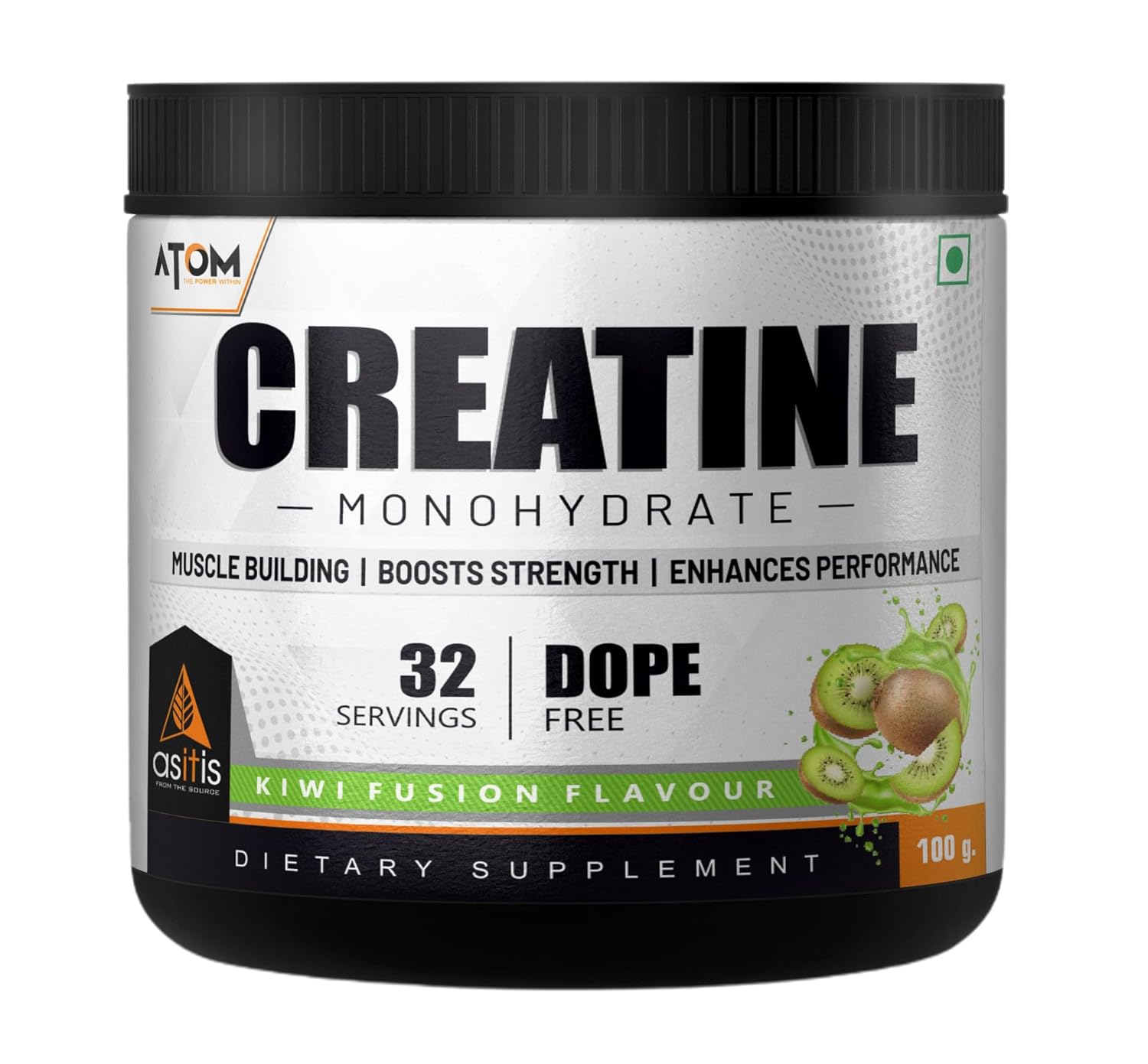 AS-IT-IS ATOM Creatine Monohydrate Dope Free | Enhances Performance | Promotes Muscle Gains