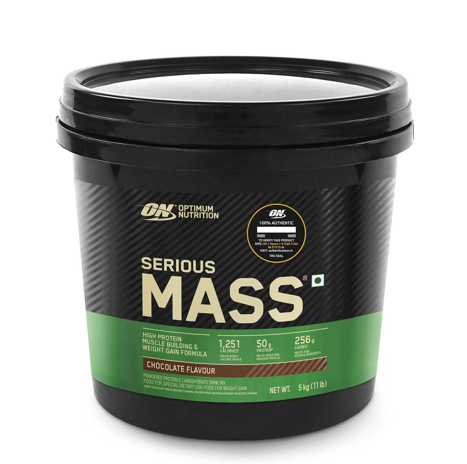 OPTIMUM NUTRITION (ON) Serious Mass Gainer powder (Veg) (Chocolate), Vitamins & Minerals, High Protein High Calorie Weight Gainer with 3gm Creatine