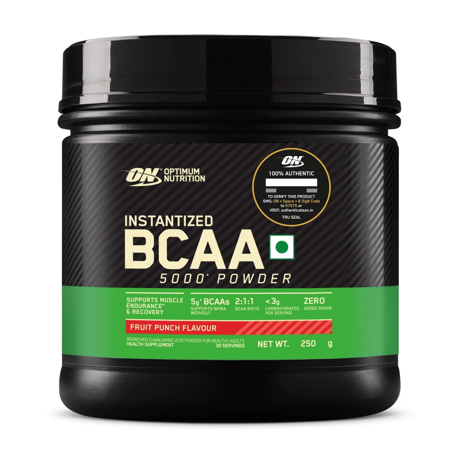 Optimum Nutrition BCAA, 5g BCAAs in 2:1:1 Ratio, 30 servings, For Muscle Recovery & Endurance, Intra workout, Informed Choice certified 250gm