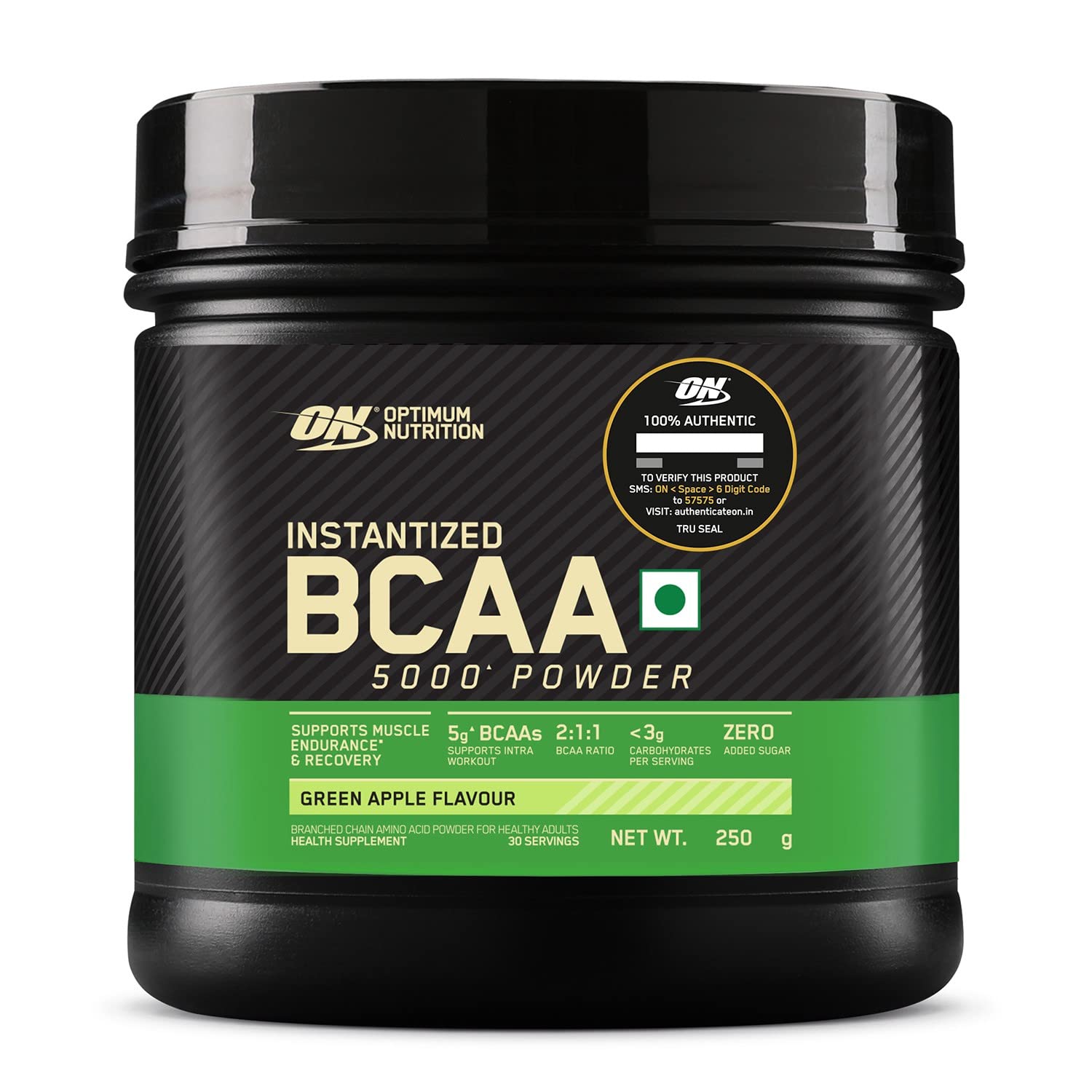 Optimum Nutrition BCAA, 5g BCAAs in 2:1:1 Ratio, 30 servings, For Muscle Recovery & Endurance, Intra workout, Informed Choice certified 250gm