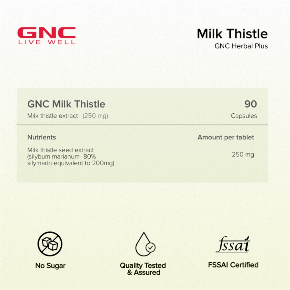 GNC Milk Thistle 250mg with 80% Silymarin | Supports Liver Detox, Liver Health, Alcohol Protection, & Fatty Liver Care | Helps Remove Toxins & Boost Liver Function | USA Formulated