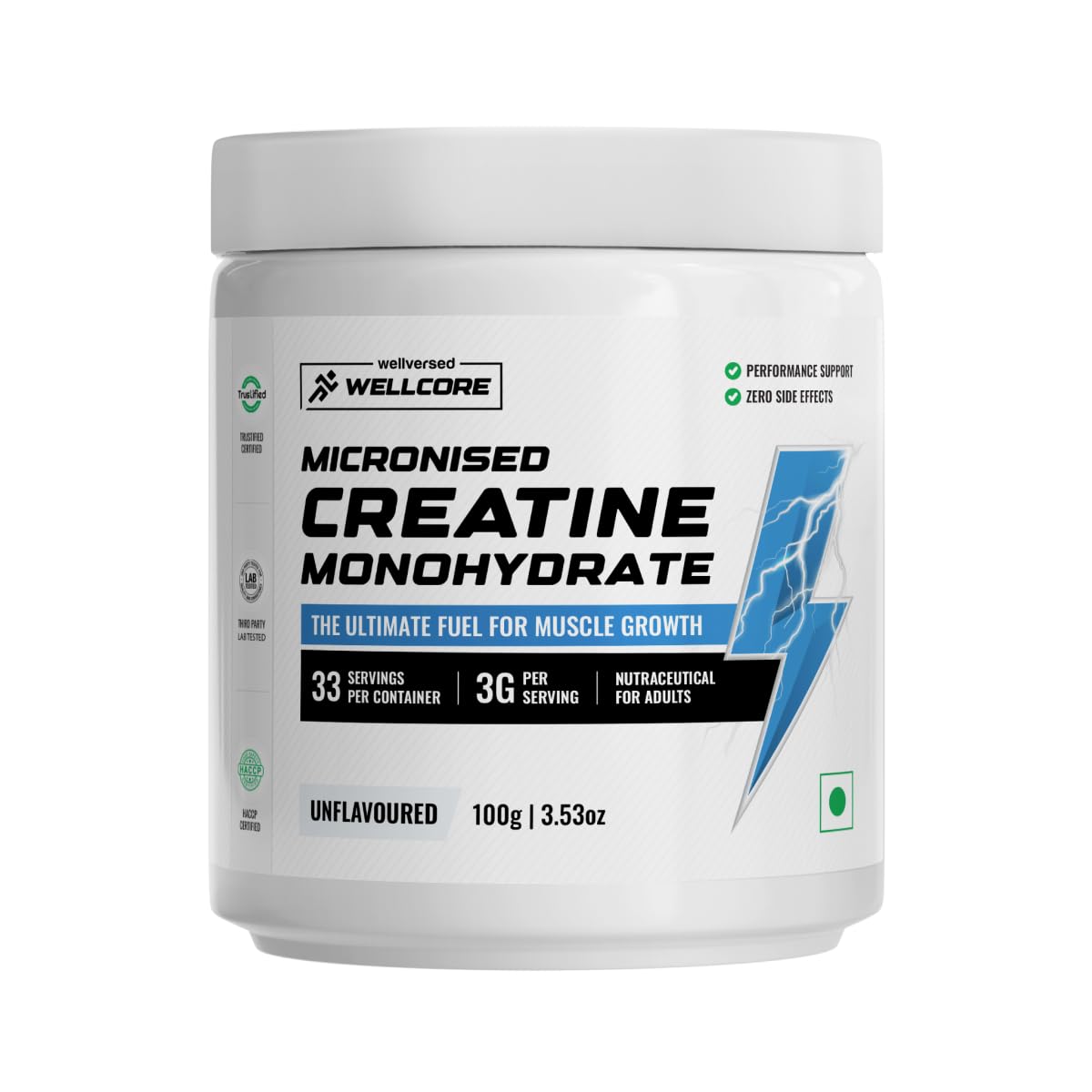 Wellcore - Pure Micronised Creatine Monohydrate  Lab Tested | Rapid Absorption | Enhanced Muscle Strength & Power | Fast Recovery | Increased Muscle Mass