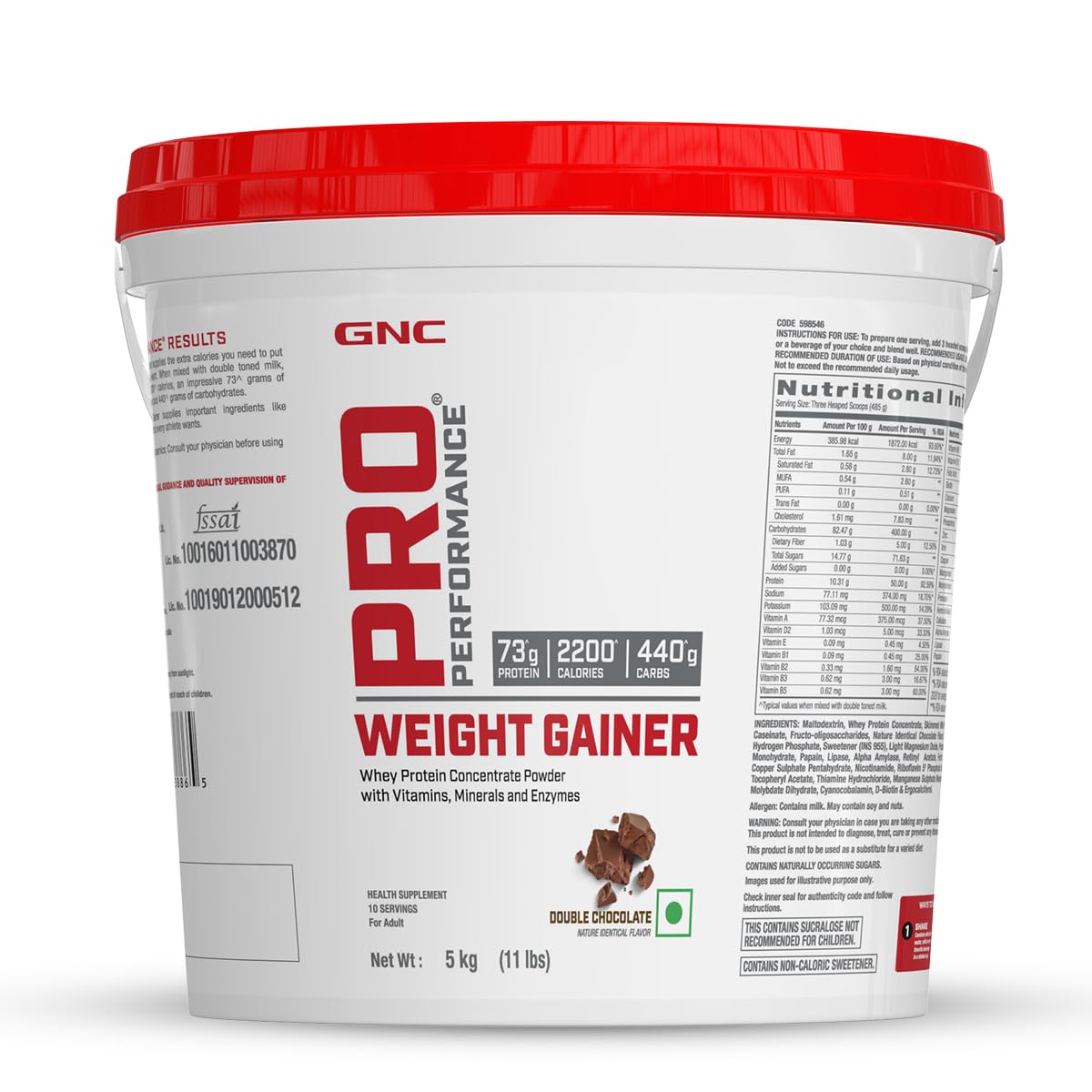 GNC Pro Performance Weight Gainer | Healthy Body Gains | Reduces Muscle Breakdown | Boosts Metabolism | Formulated In USA | 73g Protein | 440g Carbs | 2200 Cal