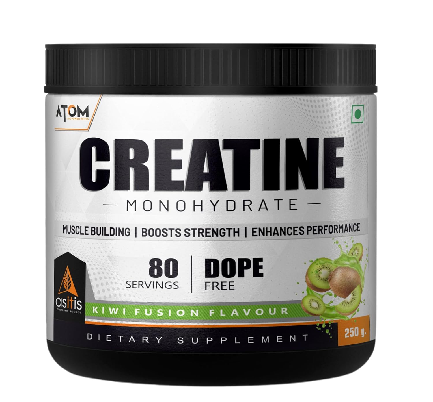 AS-IT-IS ATOM Creatine Monohydrate  Dope Free | Enhances Performance | Promotes Muscle Gains