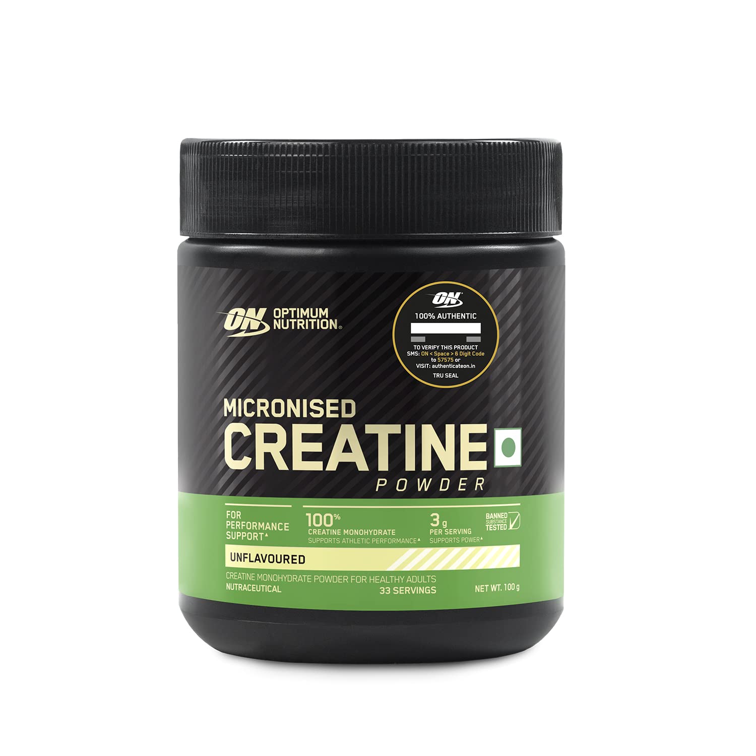 Optimum Nutrition (ON) Micronized Creatine Powder 3g of 100% Creatine Monohydrate per serve, Supports Athletic Performance & Power, Unflavored.