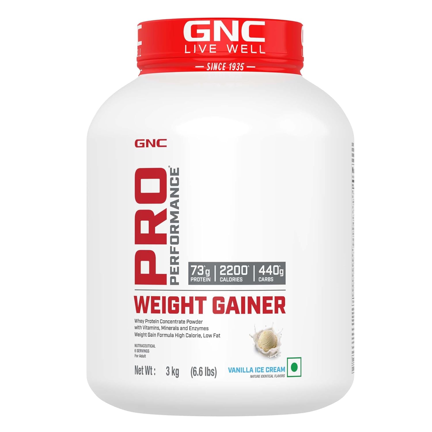 GNC Pro Performance Weight Gainer | Healthy Body Gains | Reduces Muscle Breakdown | Boosts Metabolism | Formulated In USA | 73g Protein | 440g Carbs | 2200 Cal