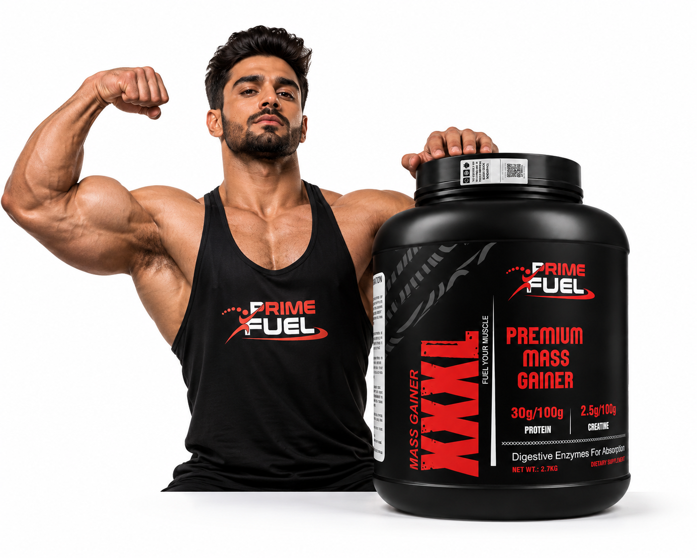 PRIME FUEL XXXL GAINER Premium Protein Carb & Creatine matrix gainer.Muscle growth, strength,Weight Gain & recovery