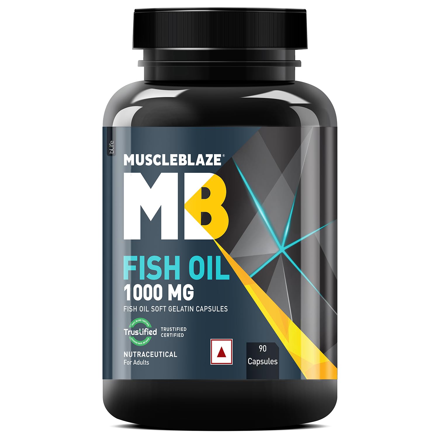 MuscleBlaze Omega 3 Fish Oil, | Trustified Certified for Accuracy & Purity, 1000mg Omega 3 with 180mg EPA & 120mg DHA