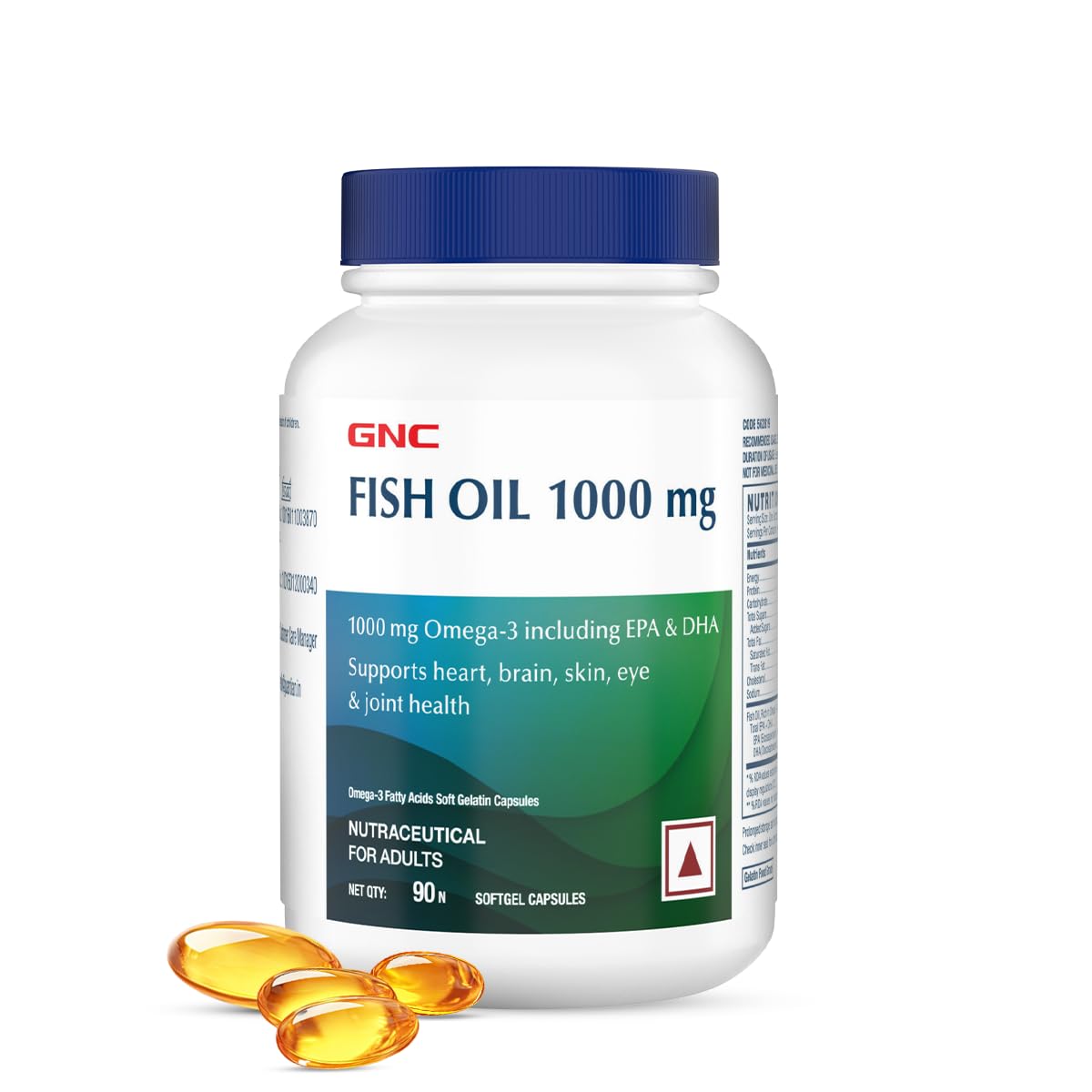 GNC 1000 Mg Omega 3 Fish Oil For Men&Women 90 Softgels Omega 3 With 180 Mg Epa&120 Mg Dha Promotes Joint Health Improves Focus&Memory Protects Vision Supports Healthy Cholesterol Fomulated In Usa
