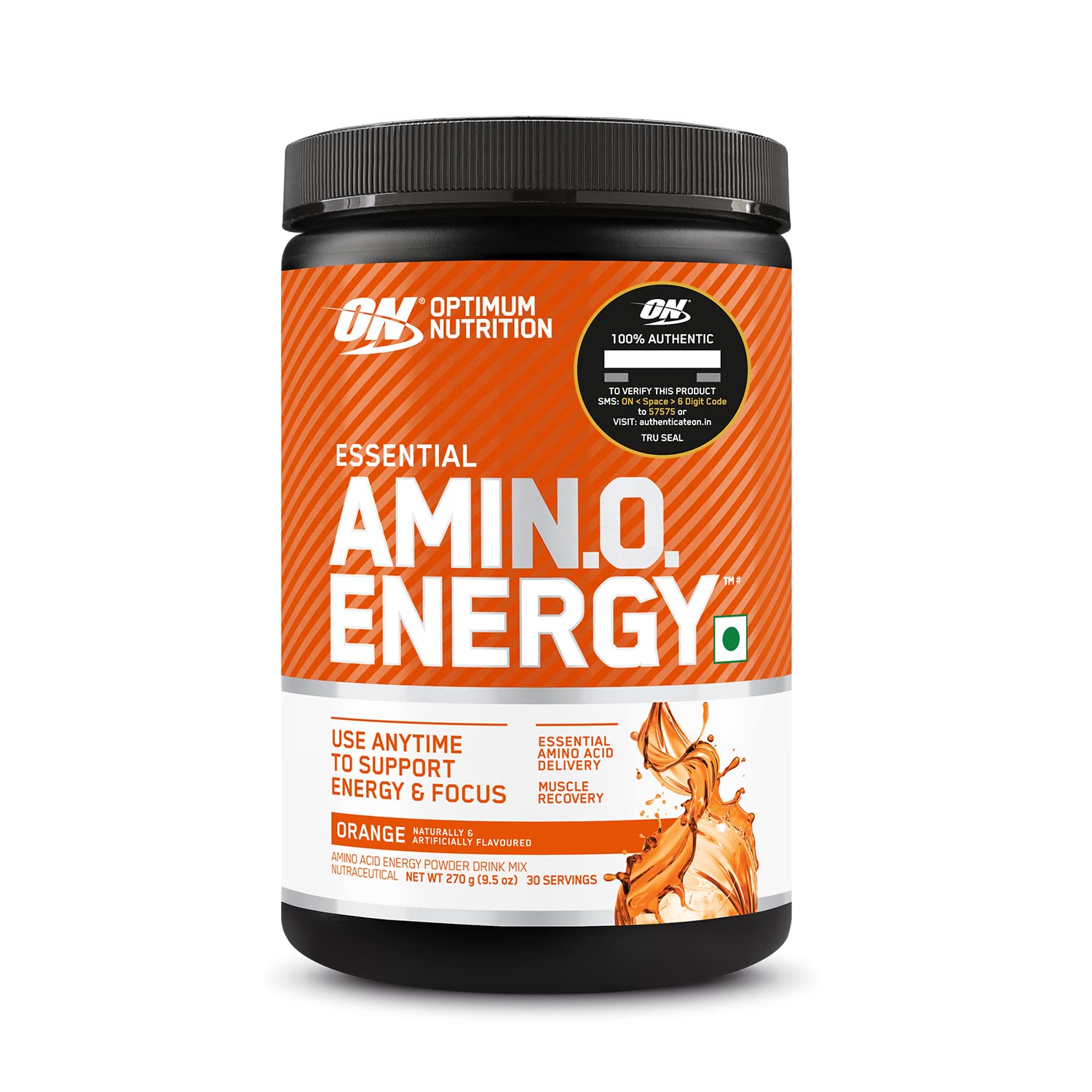 Optimum Nutrition (ON) Amino Energy - Pre Workout with Green Tea Extract, BCAA, Amino Acids, Green Coffee Extract, Energy Powder - Orange Cooler, 30 Servings