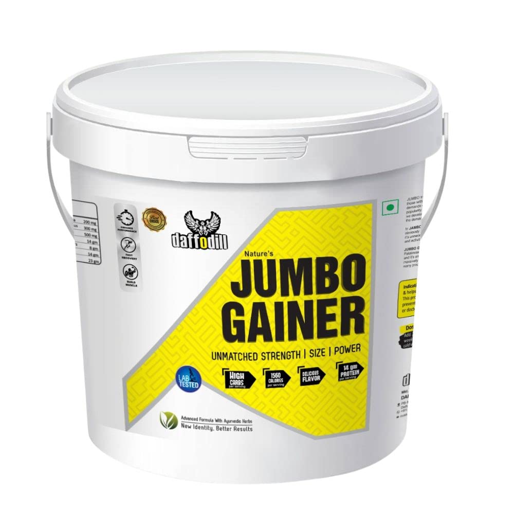 Daffodill Jumbo Gainer high-calorie, high-protein weight gainer that is designed to help you pack on muscle mass.