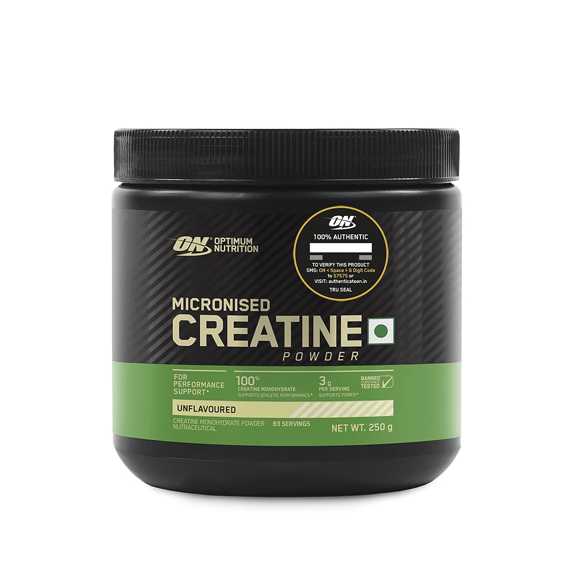 Optimum Nutrition (ON) Micronized Creatine Powder 3g of 100% Creatine Monohydrate per serve, Supports Athletic Performance & Power, Unflavored.