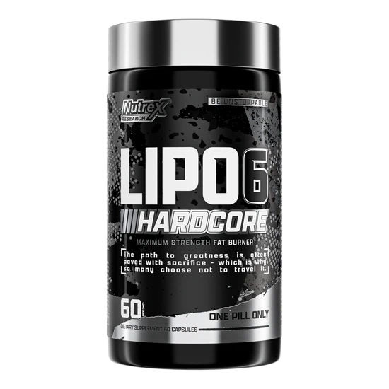 Nutrex Research Lipo-6 Hardcore Supplement, Supports Metabolism & RELENTLESS THERMOGENIC FAT BURNING & MUSCLE PROTECTION Dietary Capsules – 60 Count