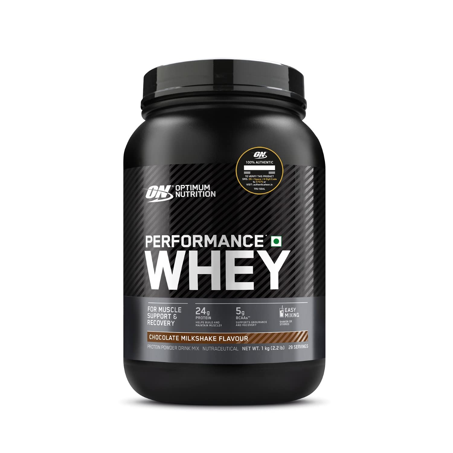 OPTIMUM NUTRITION Performance Whey Protein Powder Blend with Isolate, 24g Protein, 5g BCAA, Chocolate,