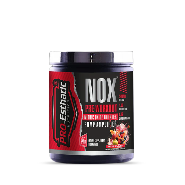 Pro-Esthatic Nutrition NOX Pre-Workout NITRIC OXIDE BOOSTER PUMP AMPLIFIER 40 Serevings  WITH FREE SHAKER