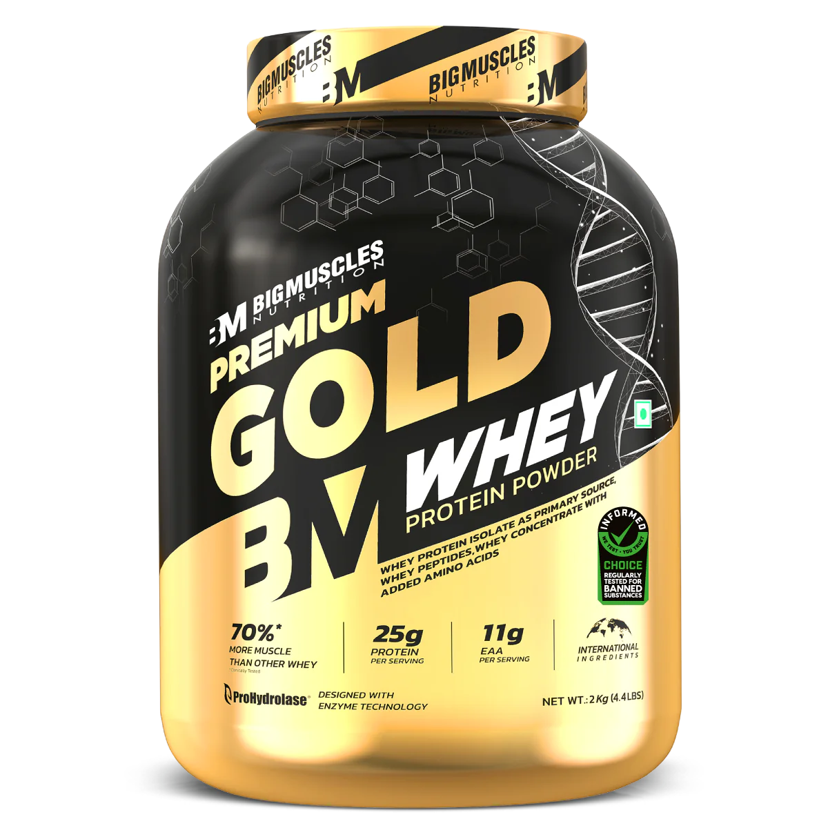 BigMuscle's nutrition Premium Gold Whey Protein is pinnacle of superior protein supplementation 2.27KG/5LBS
