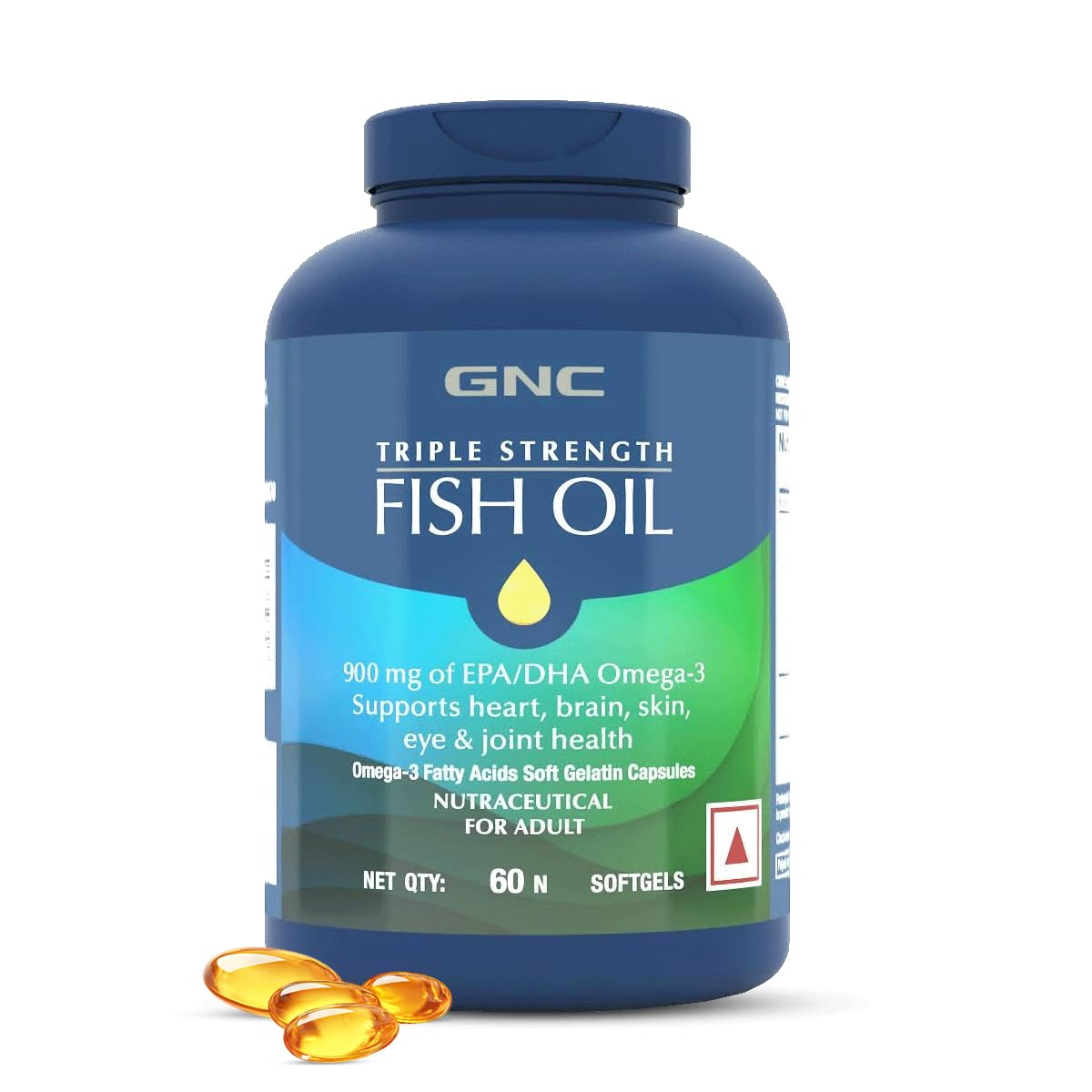 GNC 1500 Mg Triple Strength Fish Oil Mini Omega 3 Softgels For Men & Women,60 Mini Softgels,540 Mg Epa & 360 Mg Dha,Improves Memory,Protects Vision,No Fishy Burps,For Men & Women,Formulated In Usa