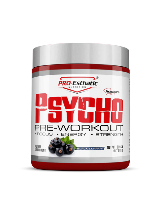 PRO-ESTHATIC NUTRITION Psycho Pre workout Black Current 30 Servings is a high-powered pre-workout formula