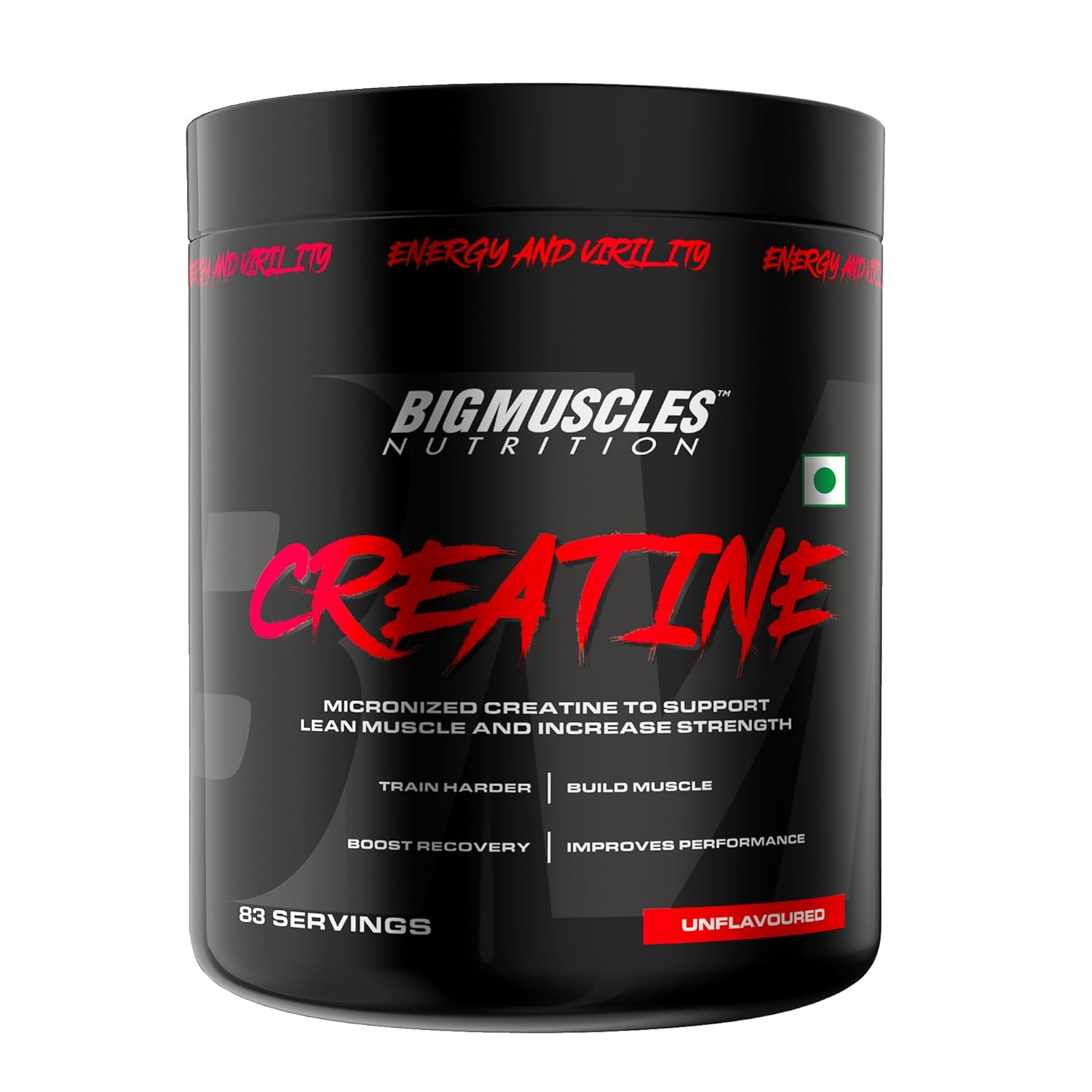 Bigmuscles Nutrition Creatine Unflavoured | Micronized Creatine Monohydrate To Support Lean Muscle Repair & Recovery|Increase Strength&Athletic Performance,Powder