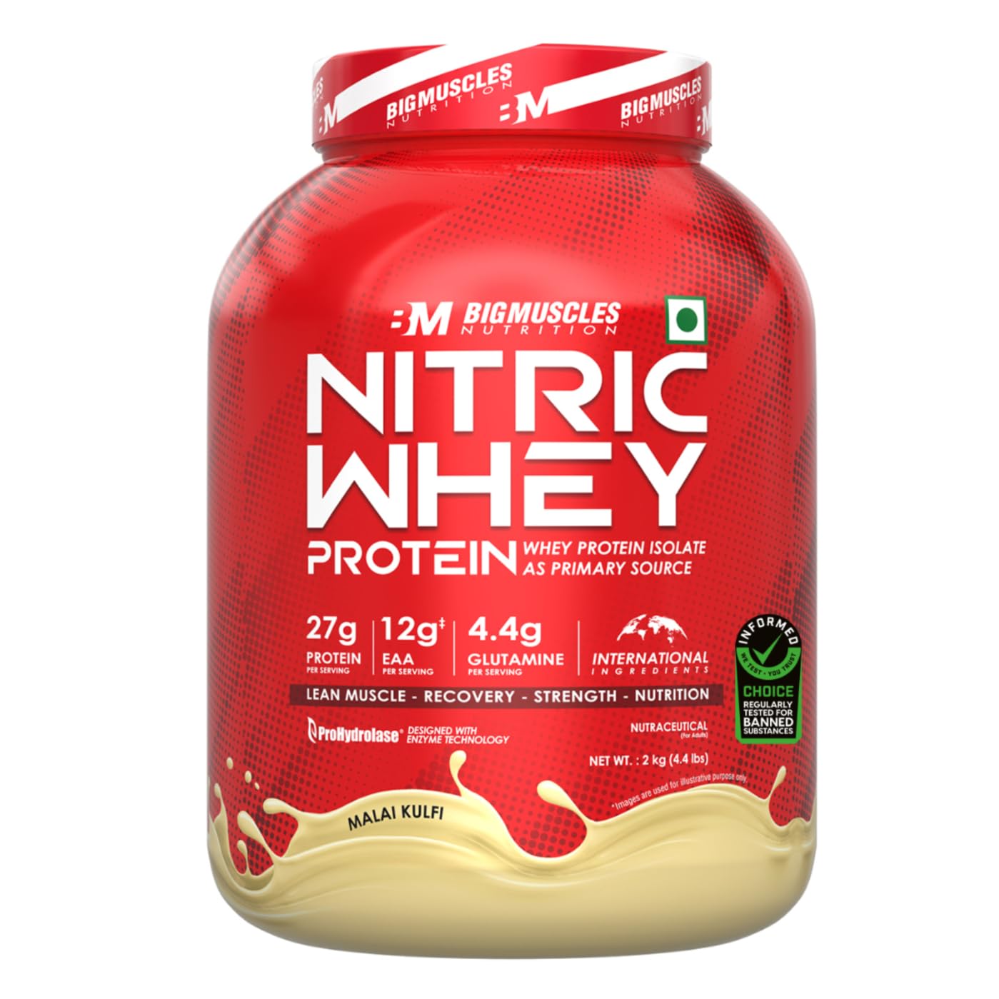 Bigmuscles Nutrition Nitric Whey protein | 27g Isolate Whey Protein | ProHydrolase Enzyme Tech. for Faster Absorption & Lean Muscle Growth