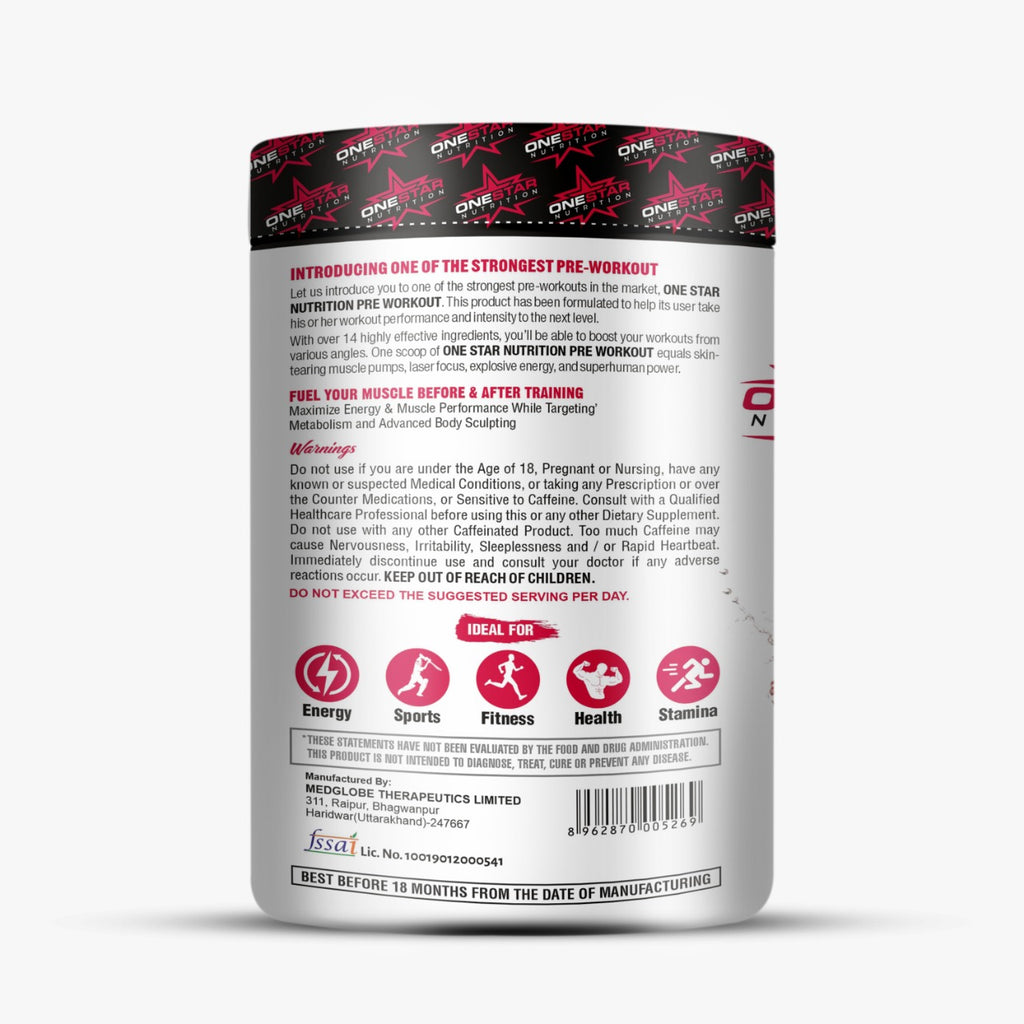 ONESTAR NUTRITION PRE WORKOUT 300G WITH FREE SHAKER