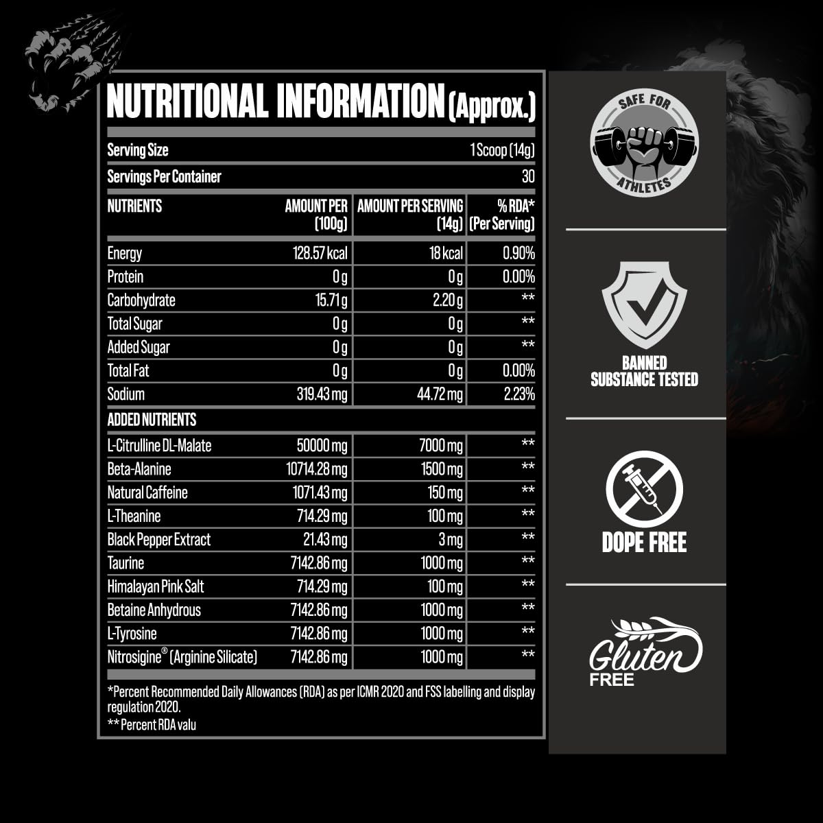 Bigmuscles Nutrition Karnage Black Preworkout [Sex On The Beach, 420g] | Massive Pump | Laser Focus | Explosive Energy | Gorilla Power | No Itching | With Nitrosigine