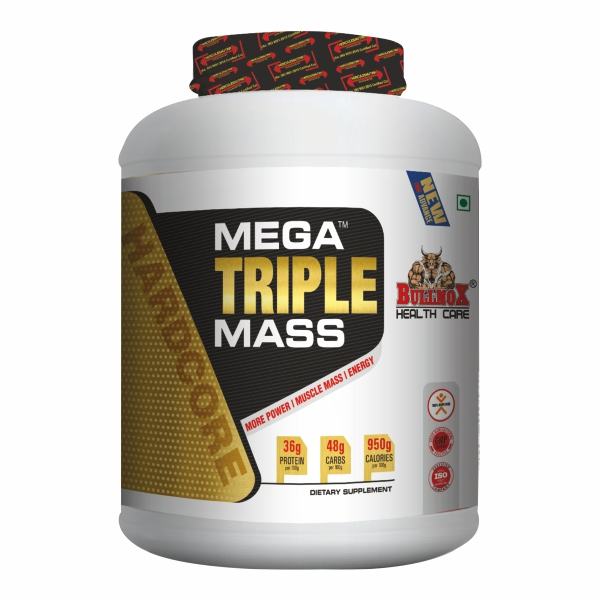 Bullnox Mega Triple Mass chocolate Flavour Helps to build muscle mass and strength