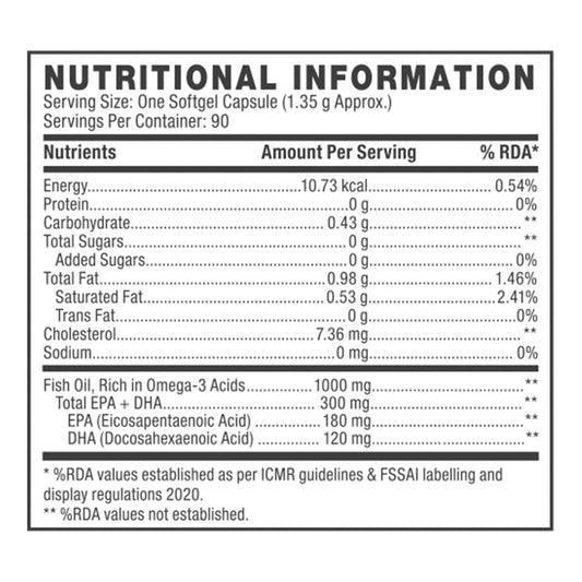 GNC 1000 Mg Omega 3 Fish Oil For Men&Women 90 Softgels Omega 3 With 180 Mg Epa&120 Mg Dha Promotes Joint Health Improves Focus&Memory Protects Vision Supports Healthy Cholesterol Fomulated In Usa