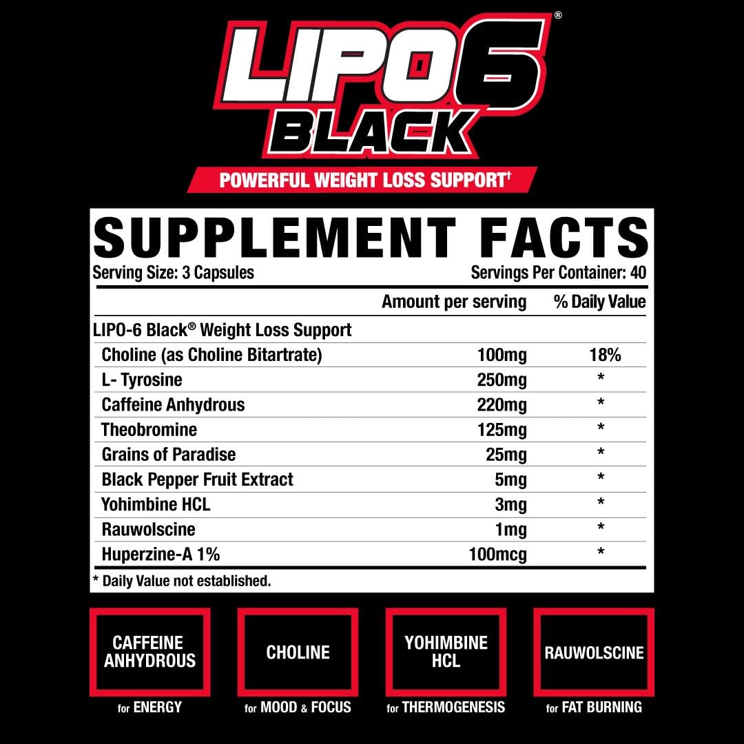 Nutrex Research Lipo-6 Black UC THE ULTIMATE THERMOGENIC FAT BURNER 60 capsules