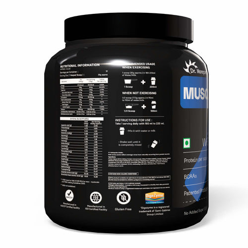 Dr. Morepen Muscle Food 100% Whey Protein Is A Permium, International Grade Protein With Added Probiotics From Belgium