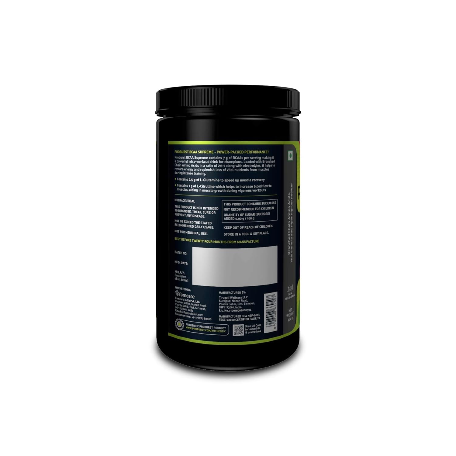 Proburst BCAA Supreme |Supplement For Pre , Post or Intra Workout 400 gm