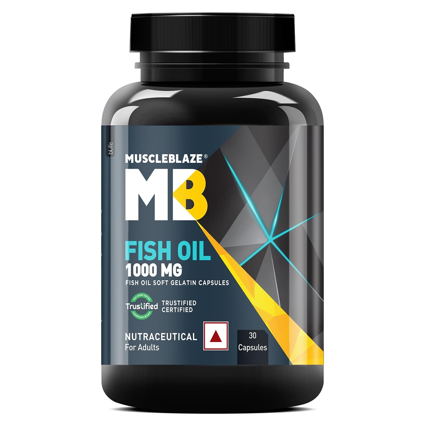 MuscleBlaze Omega 3 Fish Oil, | Trustified Certified for Accuracy & Purity, 1000mg Omega 3 with 180mg EPA & 120mg DHA