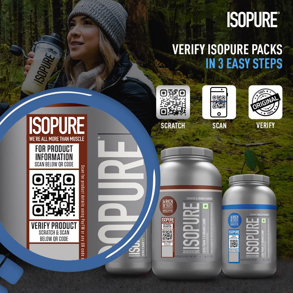 Isopure Offer Pack - 1.1 kg (10% Extra Free), 25g Protein from 100% Whey Protein Isolate, Dutch Choc, Low Carbs, Lactose-Free, Gluten-Free, Veg protein for Men & Women.