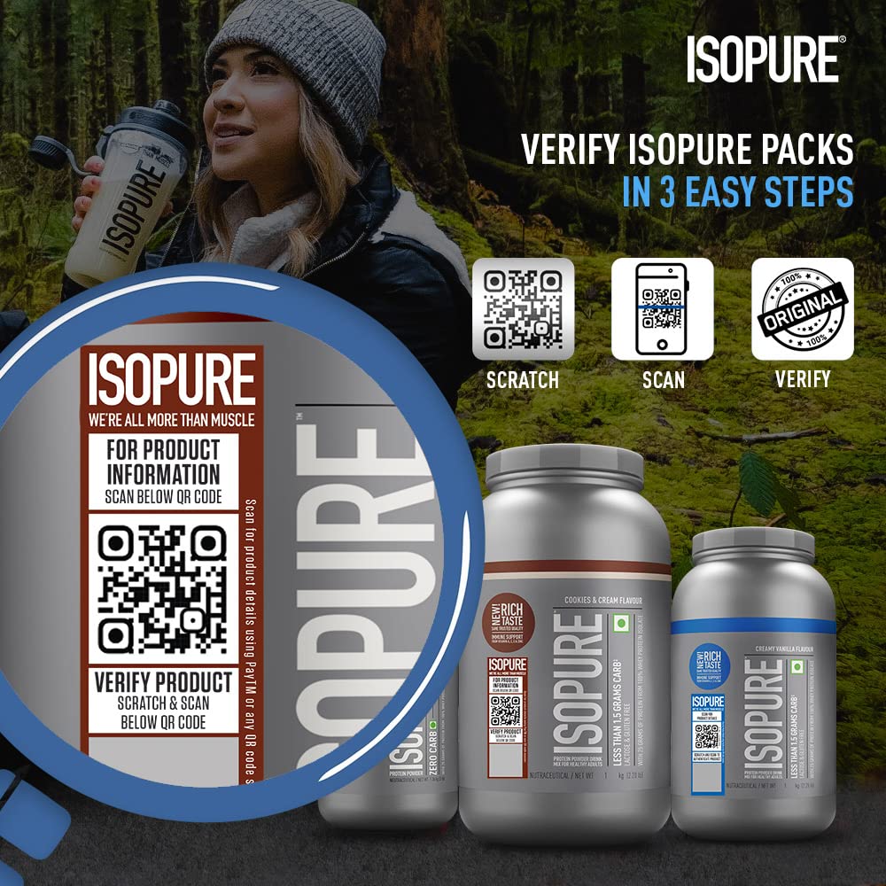 Isopure Offer Pack - 1kg 25g Protein from 100% Whey Protein Isolate, Dutch Choc, Low Carbs, Lactose-Free, Gluten-Free, Veg protein for Men & Women.