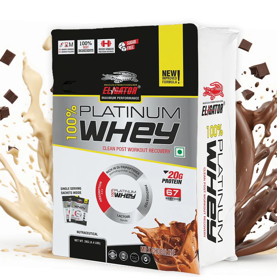 Eligator 100% Platinum Whey for faster recovery and muscle building