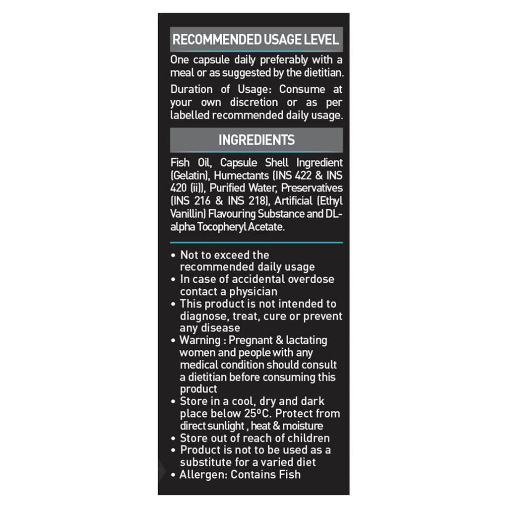 MuscleBlaze Omega 3 Fish Oil, | Trustified Certified for Accuracy & Purity, 1000mg Omega 3 with 180mg EPA & 120mg DHA