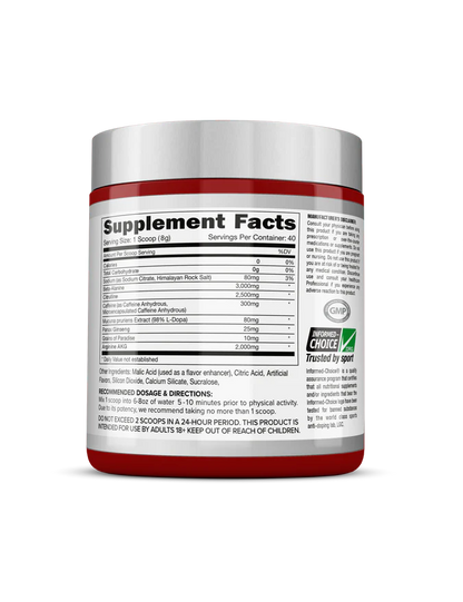 PRO-ESTHATIC NUTRITION Psycho Pre workout Black Current 30 Servings is a high-powered pre-workout formula