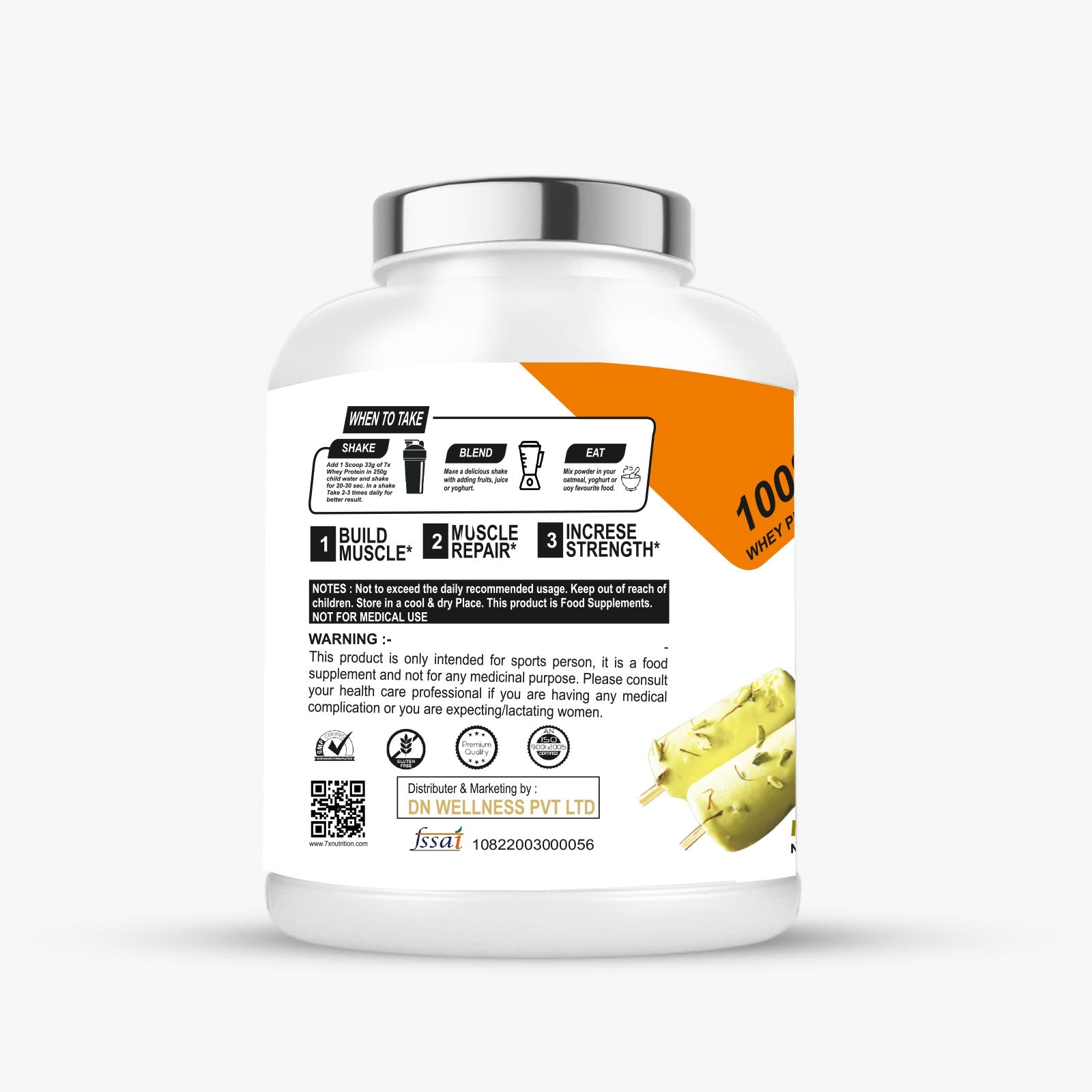 7X NUTRITION Whey Protein 2Kg / 60 SERVINGS / WITH FREE SHAKER