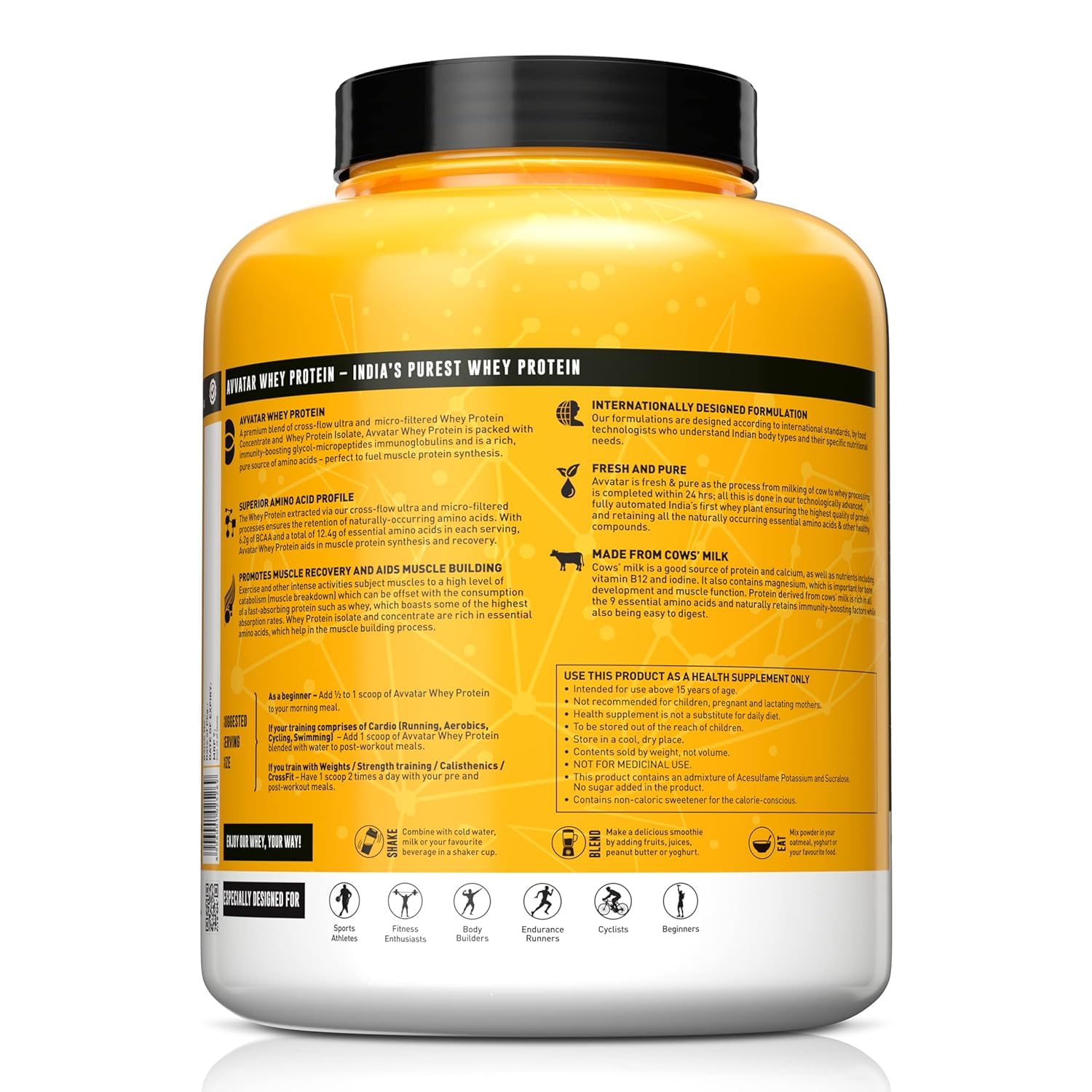 AVVATAR WHEY PROTEIN | 2Kg |  28g Protein | 57 Servings | Isolate & Concentrate Blend