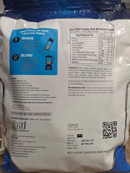 Muscle Science Anabolic Whey Pouch in Pouch -55 Pouches With 24g Protein/Scoop | 5.5 g BCAA | 11.75g EAA | Zero Added Sugar | Digestive Enzymes - 2Kg