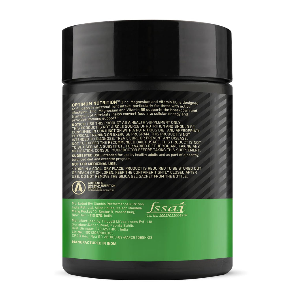 Optimum Nutrition (ON) Zinc Magnesium Aspartate (ZMA) - 60 Capsules, Muscle Strength, Metabolism, Immunity, Vegetarian