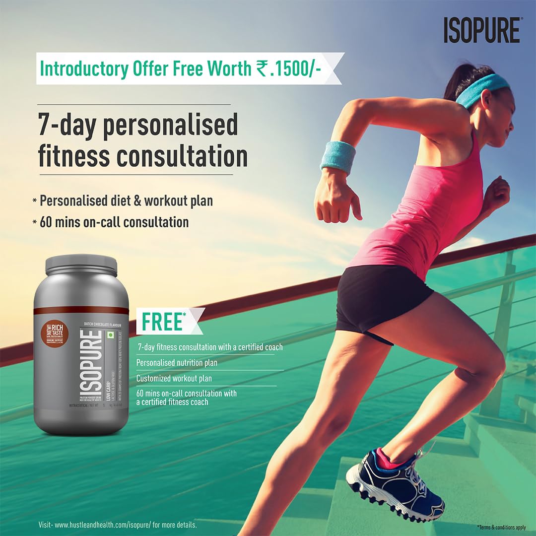 Isopure Offer Pack - 1.1 kg (10% Extra Free), 25g Protein from 100% Whey Protein Isolate, Dutch Choc, Low Carbs, Lactose-Free, Gluten-Free, Veg protein for Men & Women.