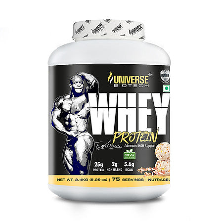 Universe Biotech Whey Protein (2.4kg) – 75 Servings  Advanced Whey Protein for Muscle Growth & Recovery
