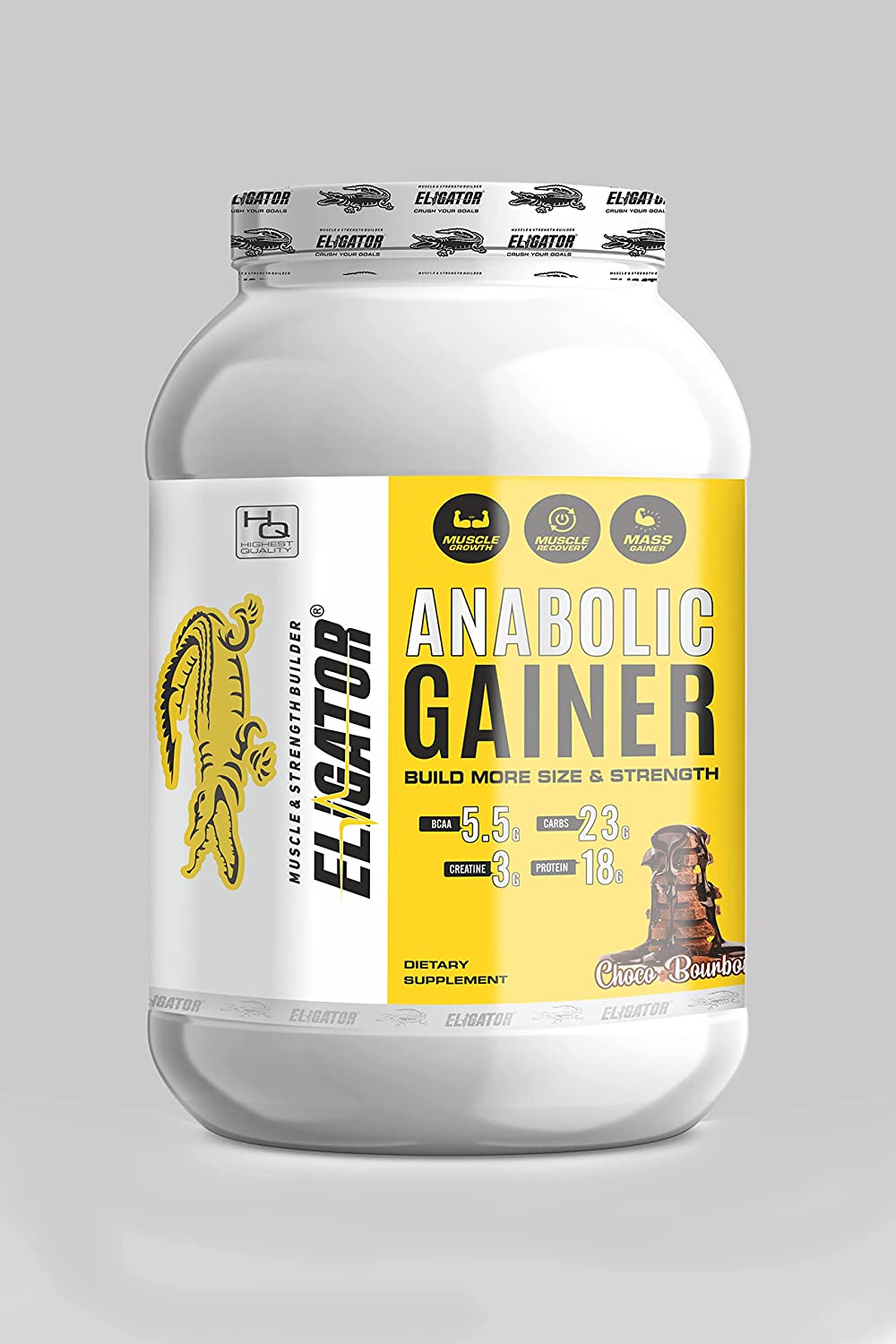 Eligator Anabolic Gainer helps your body gain muscle and gain weight.