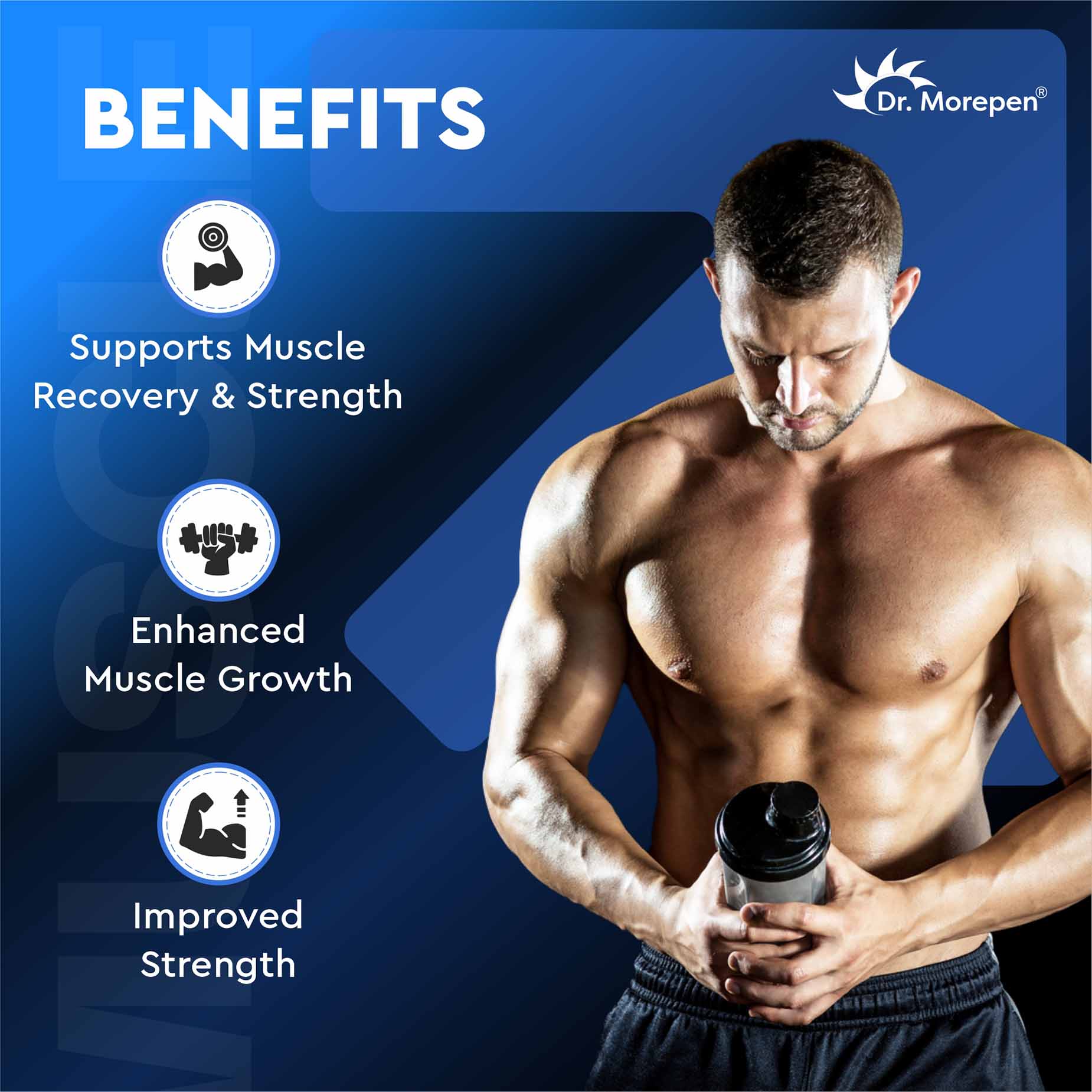 Dr. Morepen Muscle Food 100% Whey Protein Is A Permium, International Grade Protein With Added Probiotics From Belgium