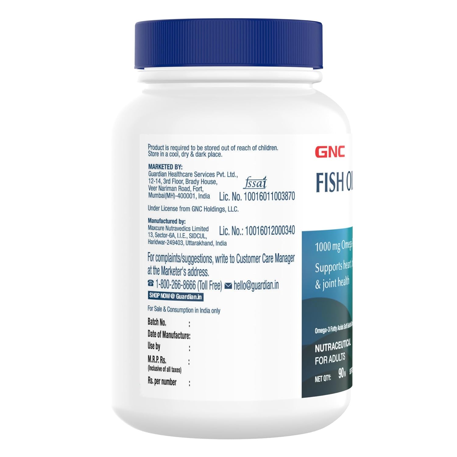 GNC 1000 Mg Omega 3 Fish Oil For Men&Women 90 Softgels Omega 3 With 180 Mg Epa&120 Mg Dha Promotes Joint Health Improves Focus&Memory Protects Vision Supports Healthy Cholesterol Fomulated In Usa