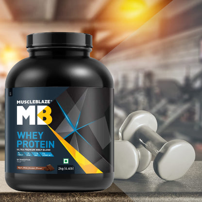 MuscleBlaze 100% Whey Protein, Ultra Premium Blend with Whey Protein Concentrate & Whey Protein Isolate, 25 g Protein per Scoop (2 kg / 4.4 lb)