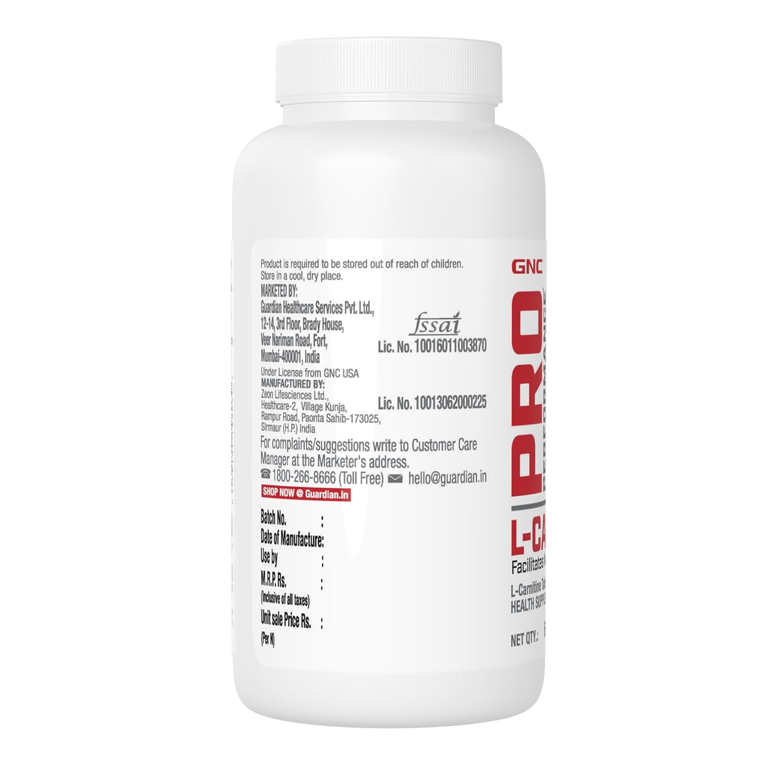 GNC Pro Performance L-Carnitine | 60 Tablets| 500mg Per Serving | Burns Fat For Muscle Growth | Maximises Recovery | Aids in Healthy Weight Loss | Reduces Soreness & Fatigue | Formulated in USA