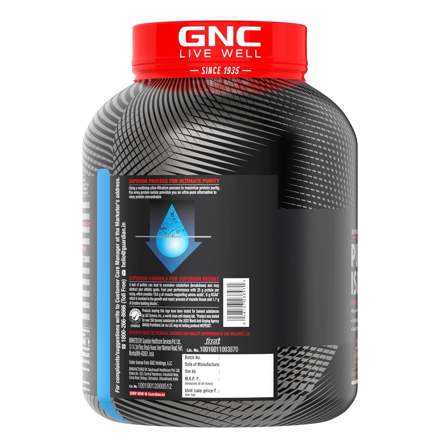 GNC AMP Pure Isolate Low Carb | Boosts Athletic Performance | Builds Lean Muscles | Speeds Up Recovery | Increases Strength | USA Formulated | 25g Protein | 6g BCAA  | 4 lbs